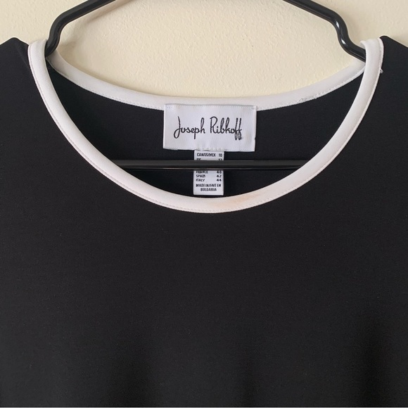 Joseph Ribkoff Black and White Tunic Asymmetrical Hem Size 10 - Picture 7 of 13